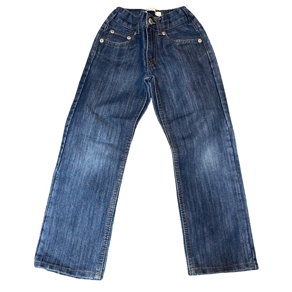 Levi's 514 Relaxed Fit Blue Jeans. Adjustable waist. Kids size 6 regular.